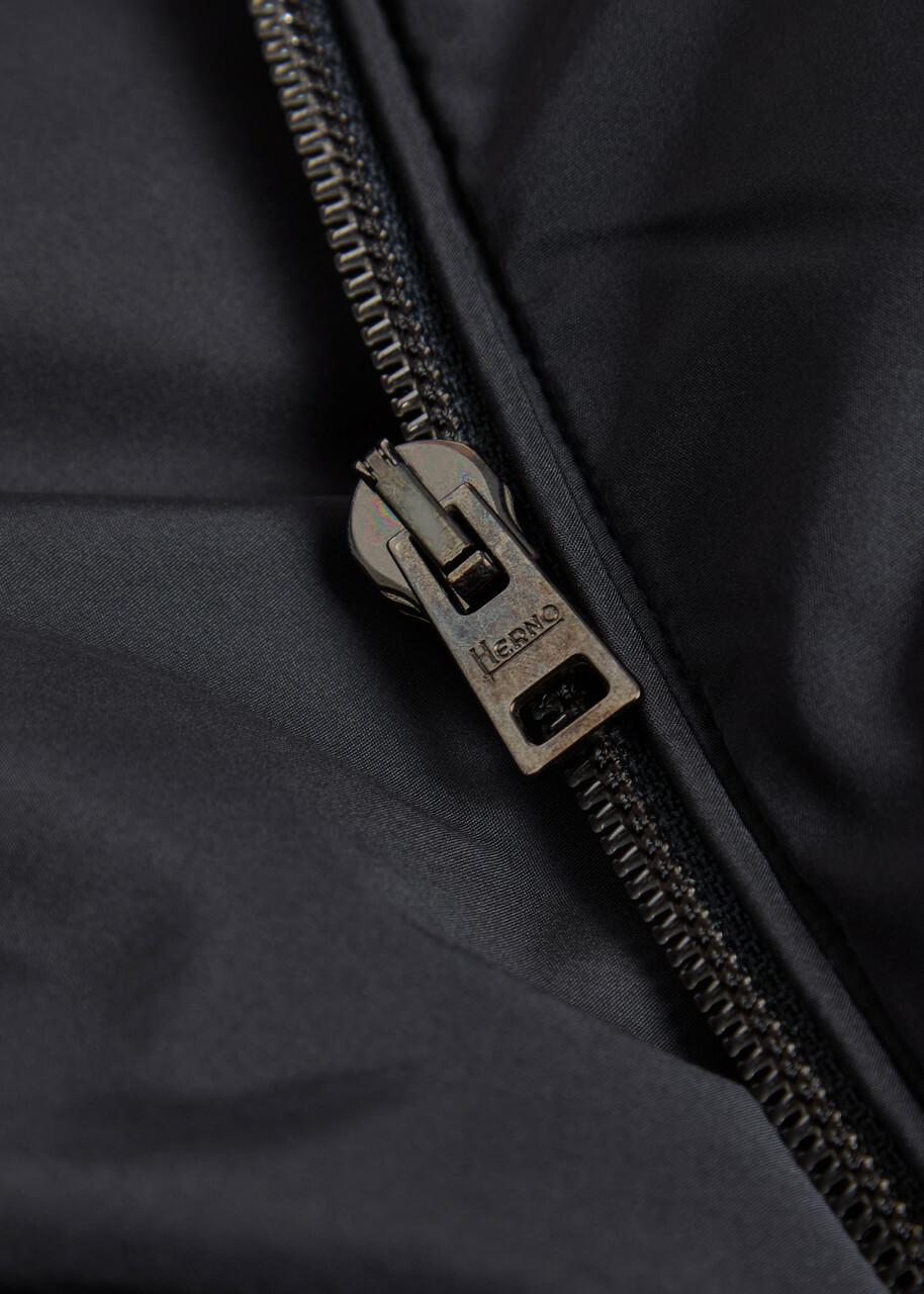 Herno Hooded Shell and Cotton-knit Jacket Navy