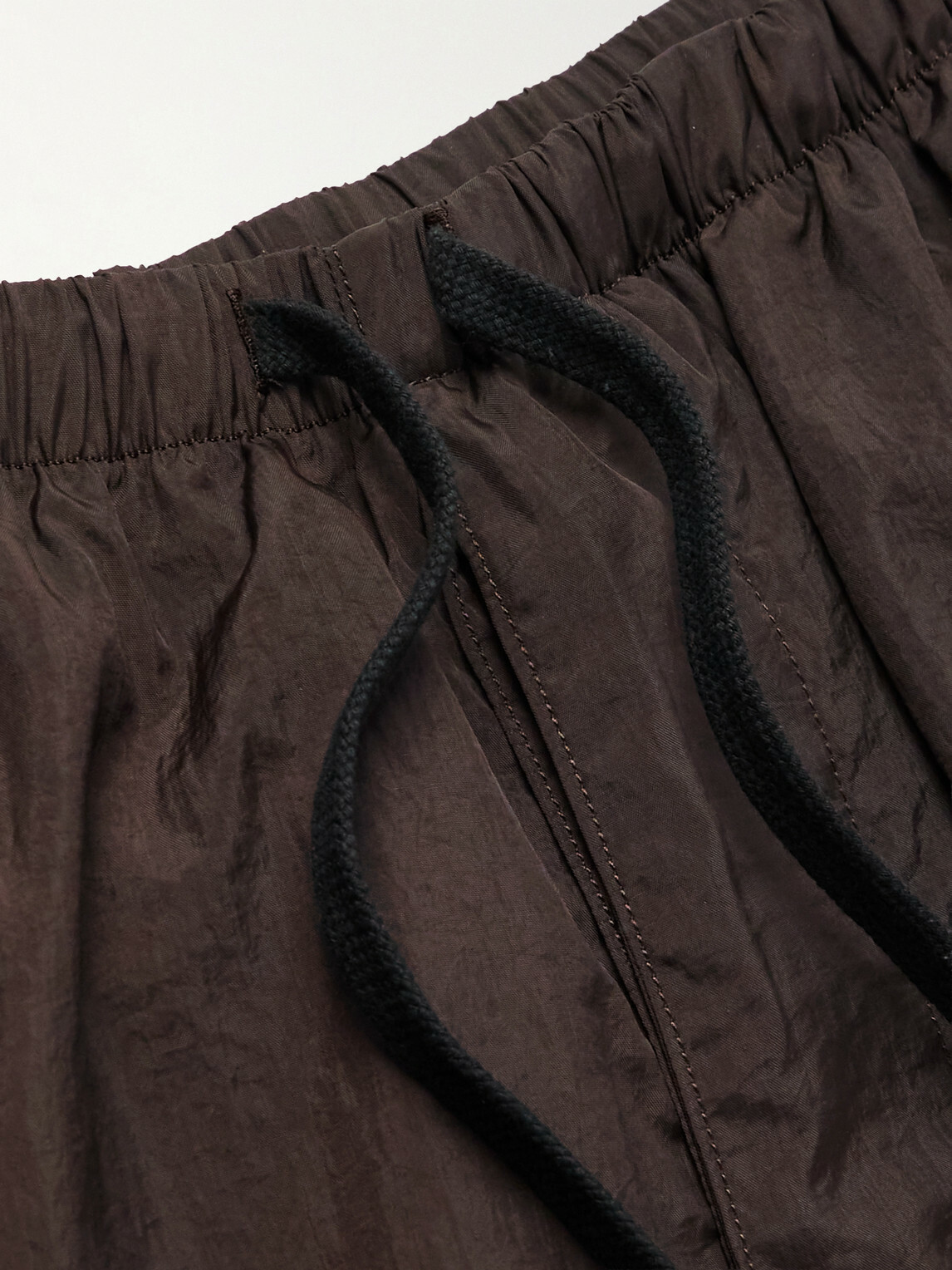 Kaptain Sunshine - Tapered Crinkled-Shell Trousers - Brown
