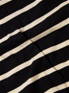Barena - Striped Cotton-Jersey Hoodie - Black