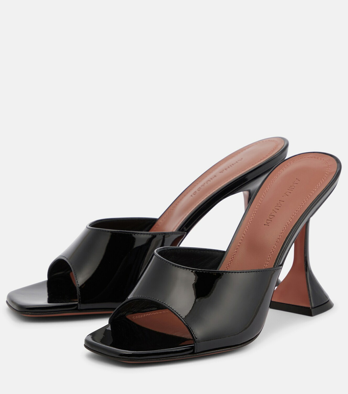 Amina Muaddi - Lupita Patent Leather Mules Amina Muaddi