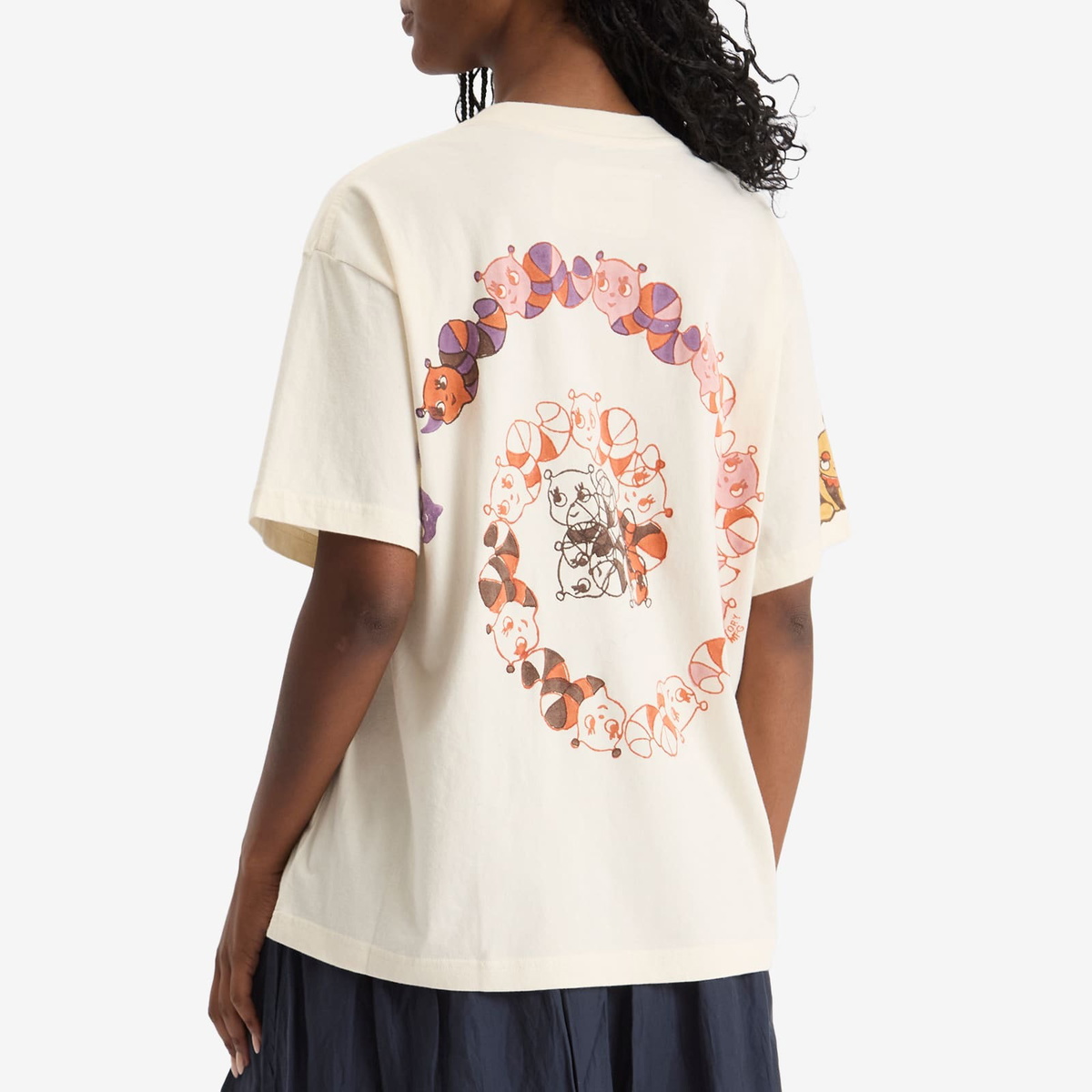 Story mfg. Women's Grateful T-Shirt in Ecru Earth Trip Spiral