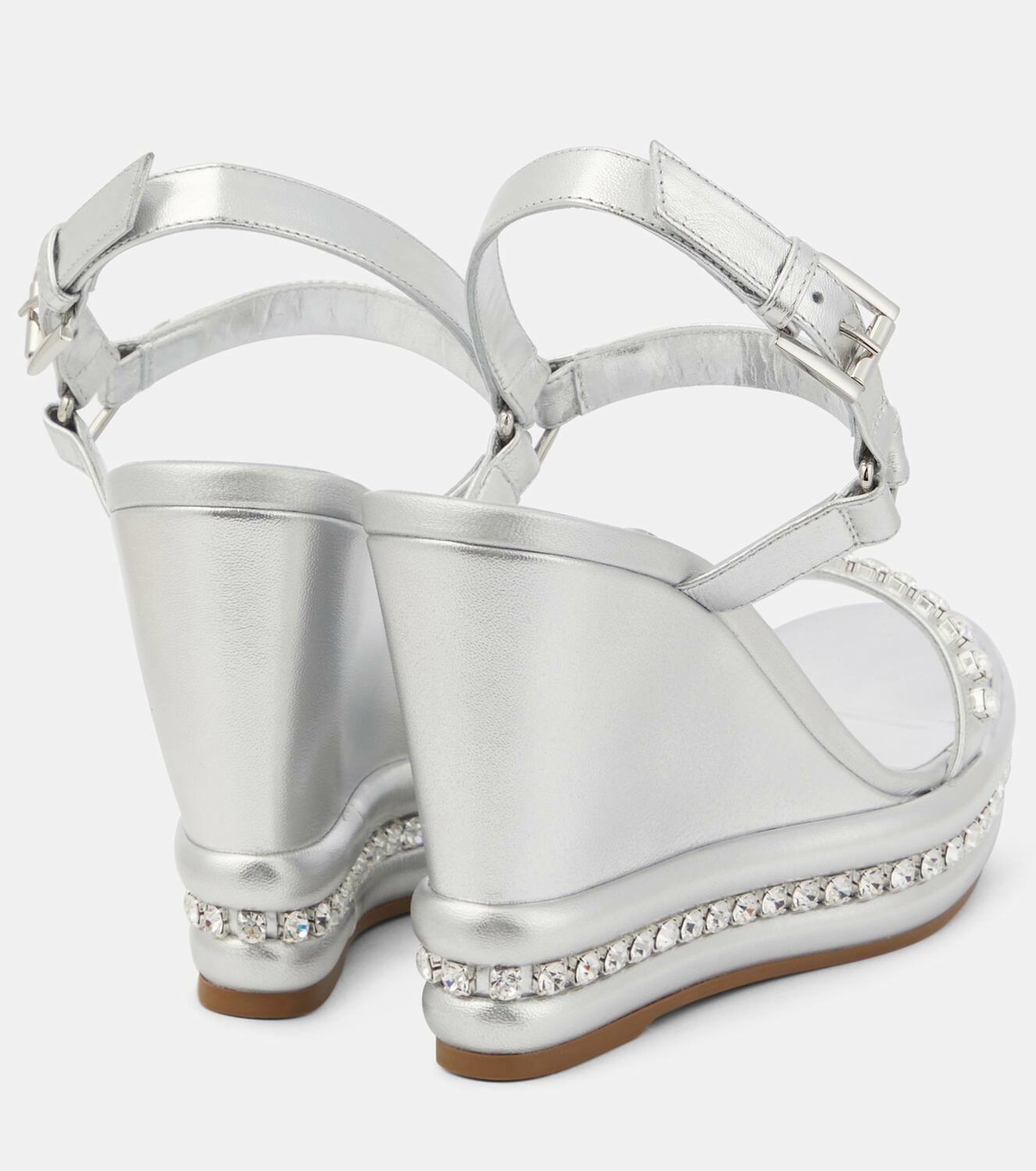 Christian Louboutin◆Pyrastrass◆レザー サンダル 110mm Pyraclou - 110 mm エスパドリーユ - パテントレザー - パープル