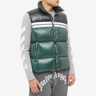 Palm Angels Men's Track Puffer Gilet in Green/Black