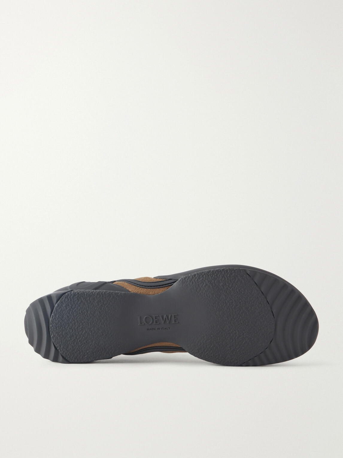 LOEWE - Grip Aqua Rubber-Trimmed Stretch Suede Sneakers - Brown