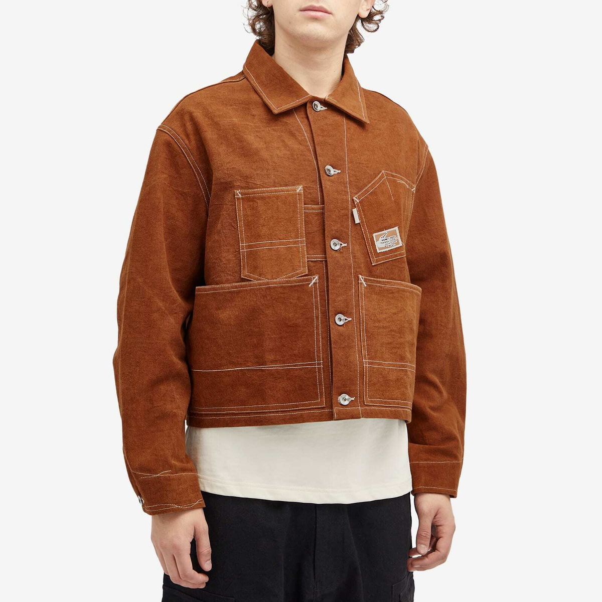 Story mfg. Men's Station Jacket in Brown Wonky-Wear Story Mfg.
