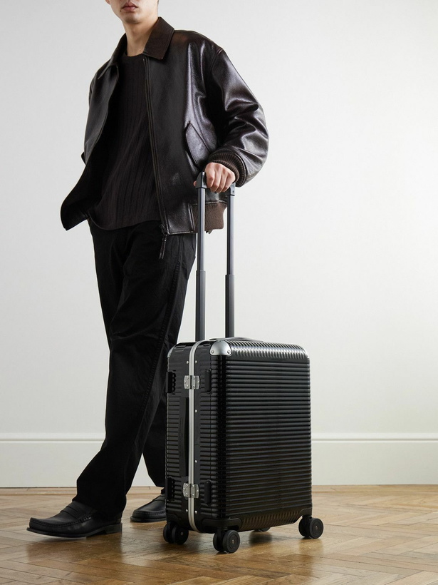 Photo: FPM Milano - Bank Light 55cm Leather-Trimmed Polycarbonate Spinner Suitcase