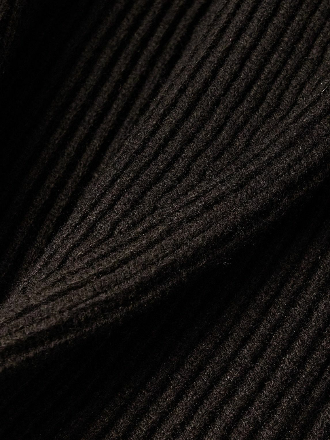 Anderson & Sheppard - Shawl-Collar Ribbed Wool and Cashmere-Blend Cardigan - Brown