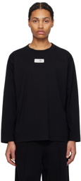 MM6 Maison Margiela Black Numeric Signature Long Sleeve T-Shirt