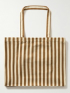 A.P.C. - Diane Logo-Print Striped Cotton-Blend Canvas Tote Bag