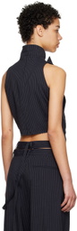 Ottolinger SSENSE Work Capsule – Navy Asymmetrical Suit Tank Top