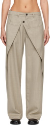 Andersson Bell Beige Wool Wrap Trousers