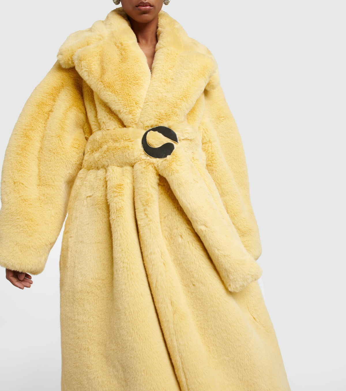 Tibi yellow fur clearance coat