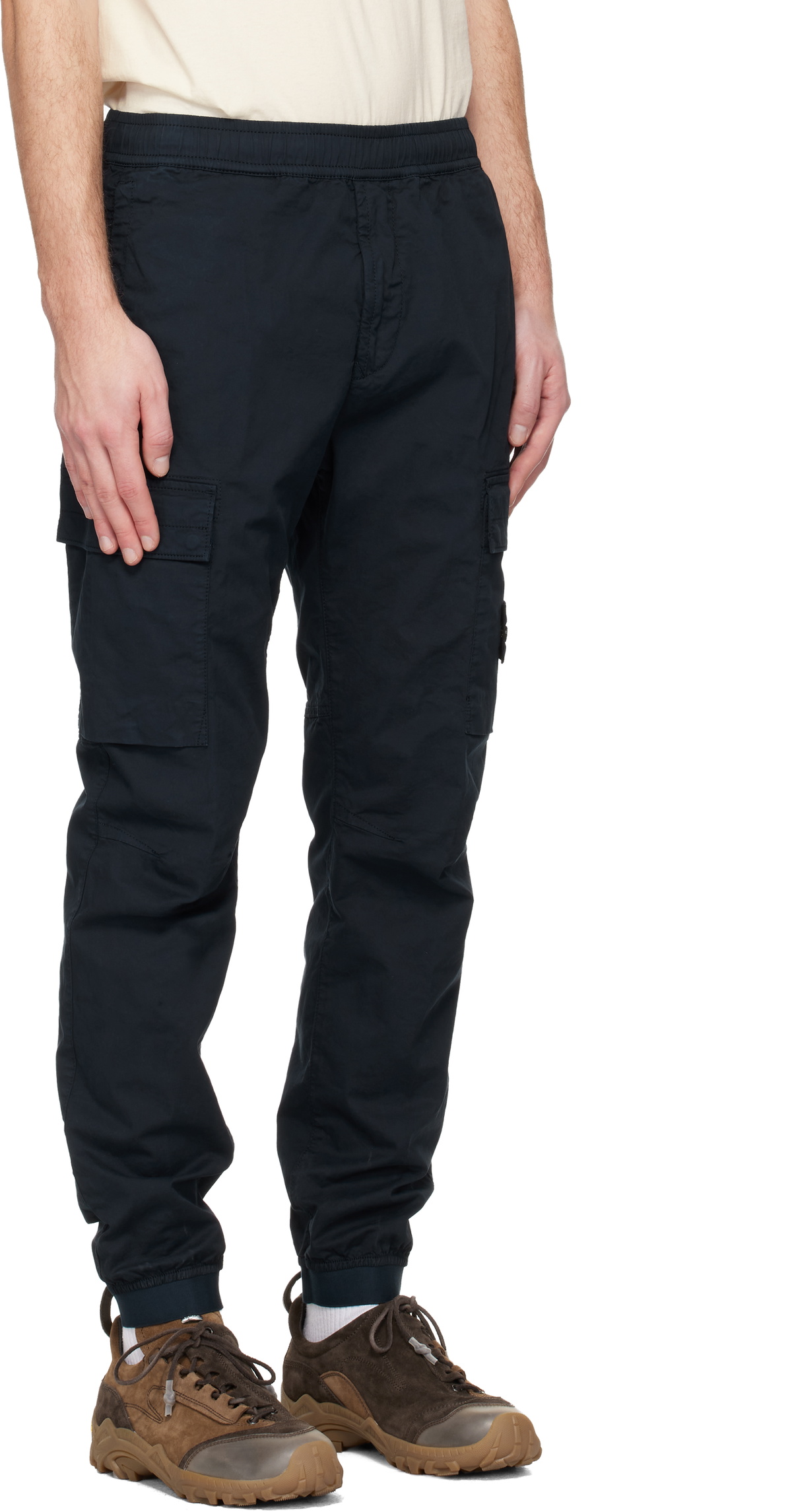 Stone Island Navy 3100031 Stretch Cotton Tela 'Paracadute' Cargo Pants