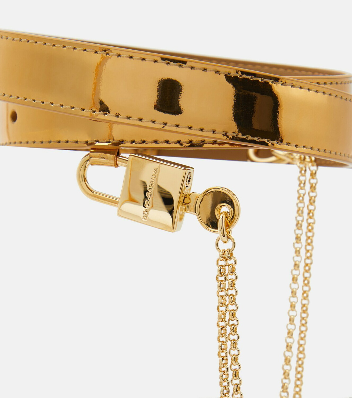 Dolce&Gabbana Chain-detail mirrored leather belt Dolce & Gabbana