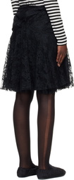 Junya Watanabe Black Nylon Raschel Lace Midi Skirt