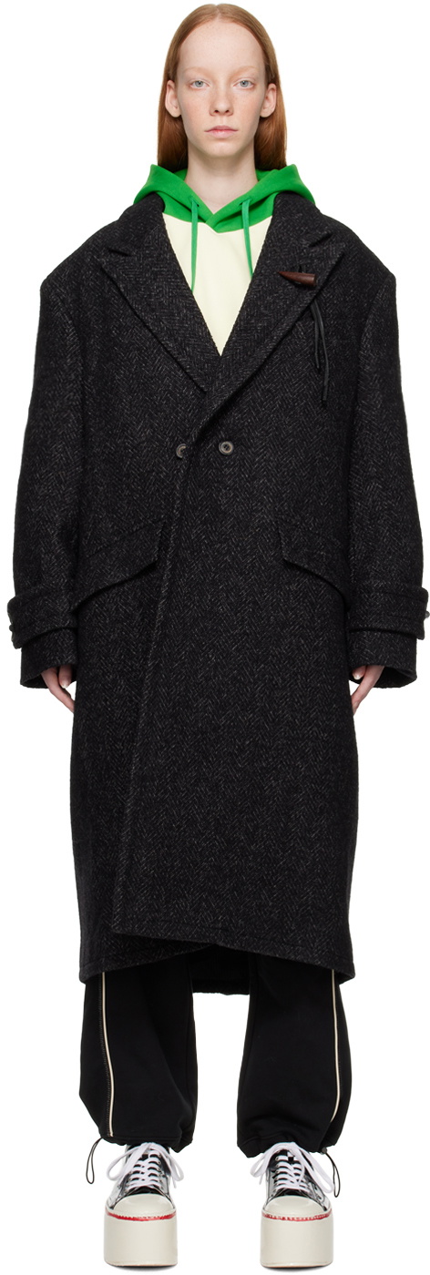 【 ADERERROR 】★Meffice coat ADER error Black Meffice Coat ADER error