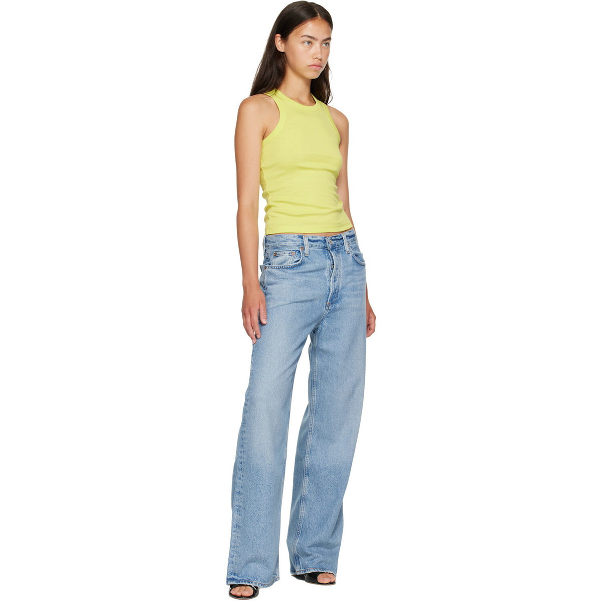 AGOLDE Blue Low Slung Baggy Jeans