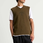 MM6 Maison Margiela Men's Knitted 6 Vest in Khaki-Black Print