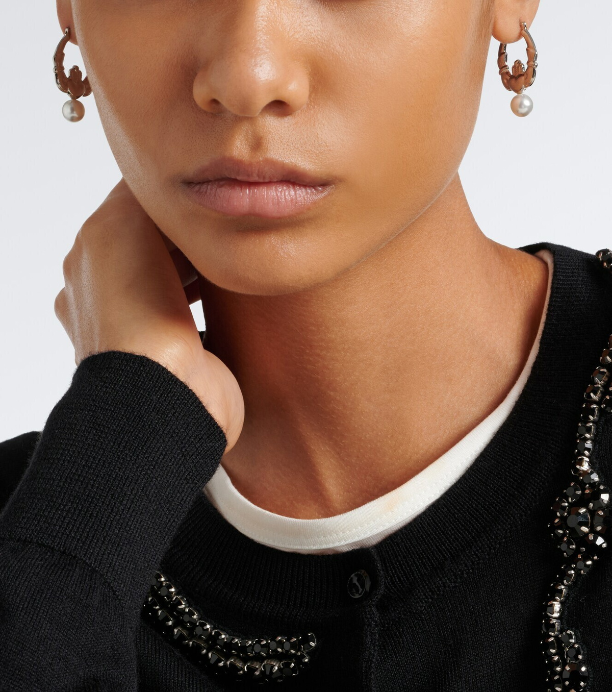 Simone Rocha Faux pearl hoop earrings