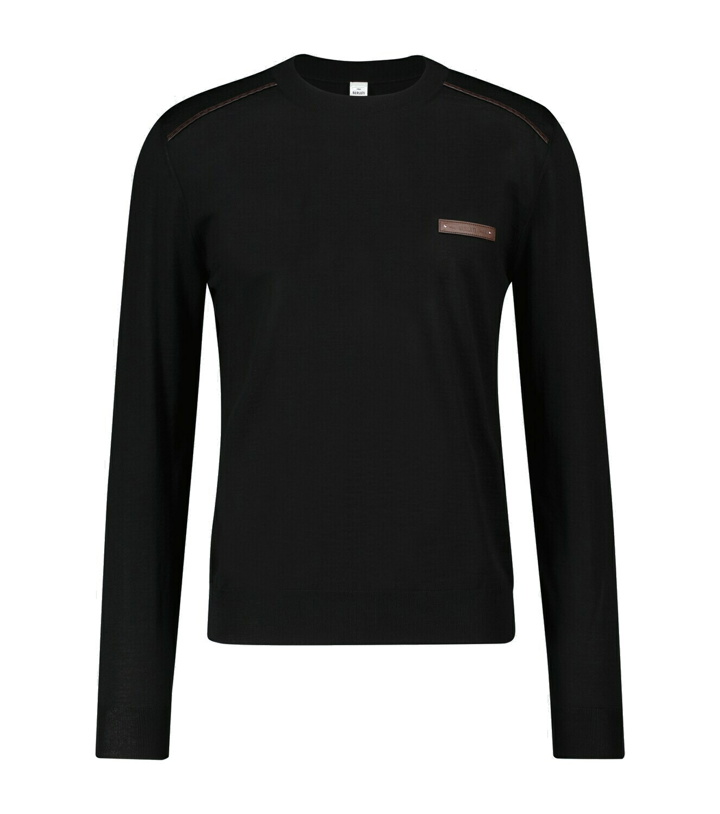 Photo: Berluti Leather-trimmed wool sweater