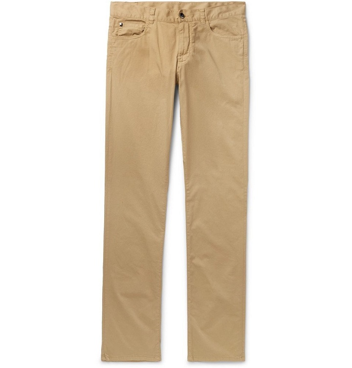 Photo: Canali - Stretch-Cotton Twill Trousers - Beige
