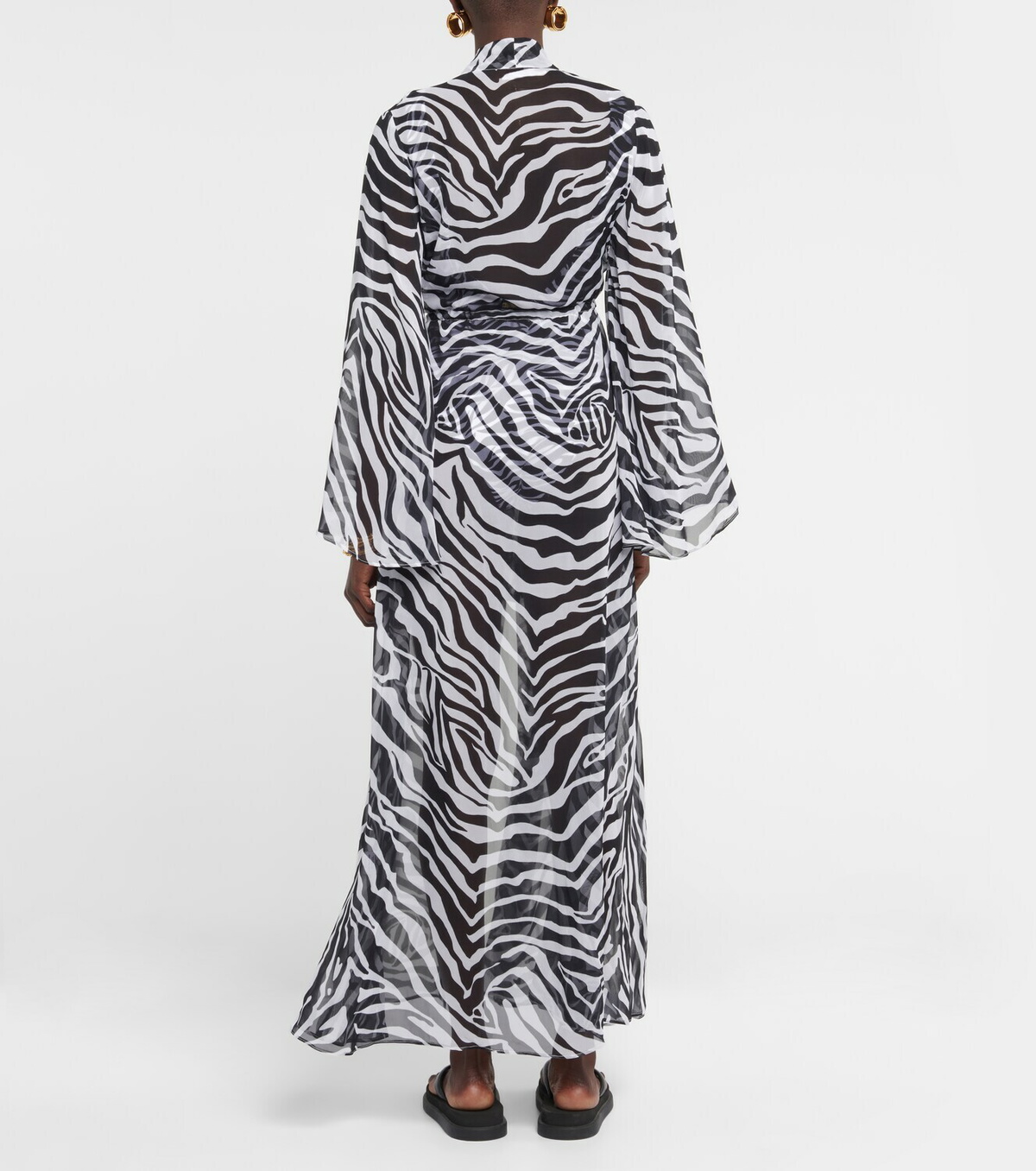 Alexandra Miro Betty zebra-print chiffon beach dress