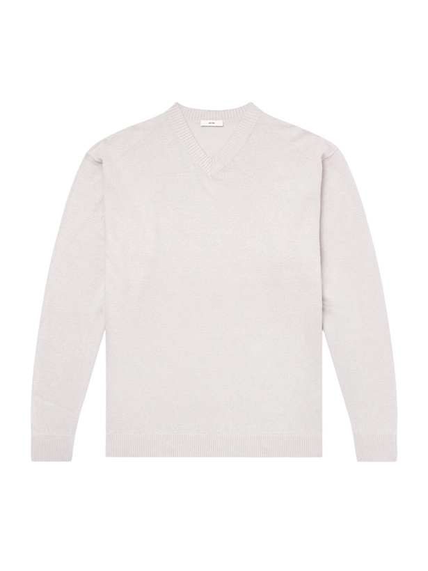 Photo: ATON - Linen and Cotton-Blend Sweater - Neutrals