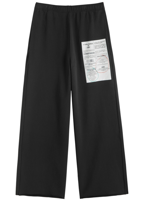 Photo: MM6 BY Maison Margiela Label-print Cotton Sweatpants Black