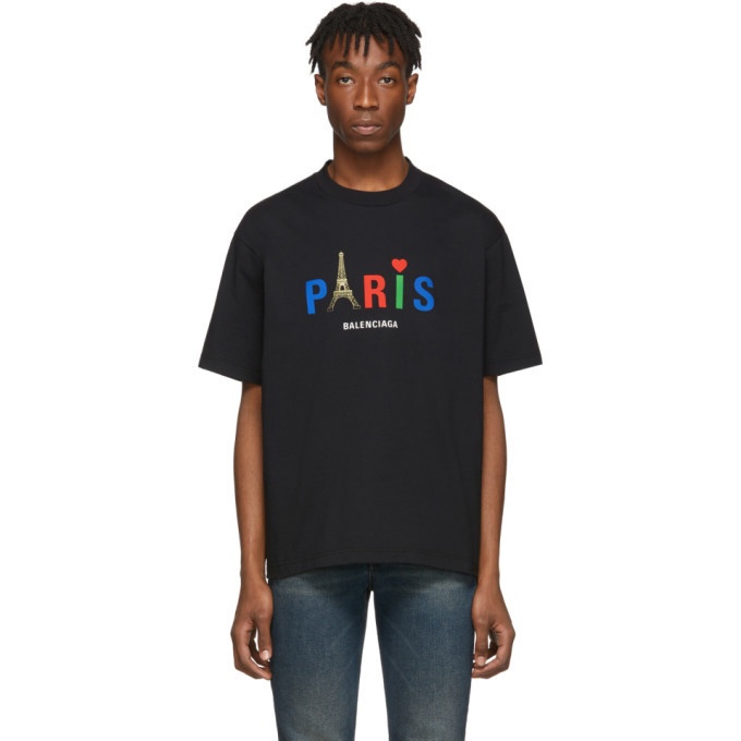 Balenciaga Black Paris Love T-Shirt