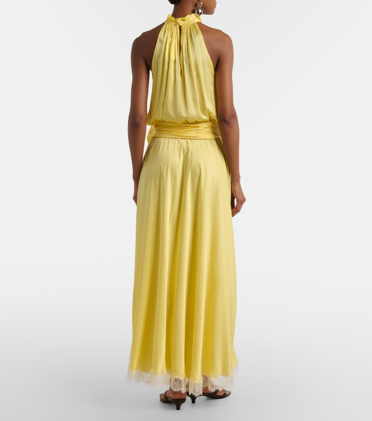 Poupette St Barth Nina halterneck satin maxi dress