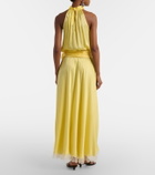 Poupette St Barth Nina halterneck satin maxi dress