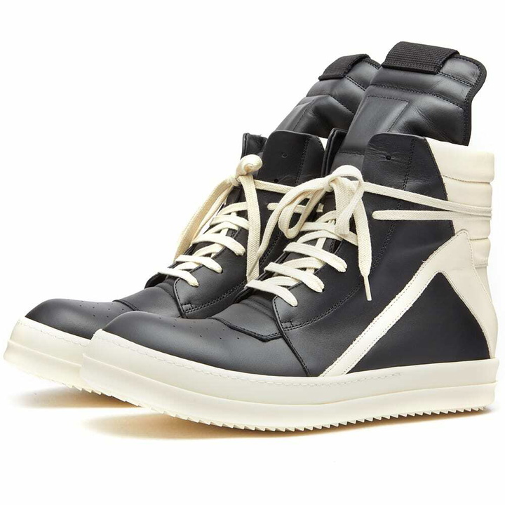 Photo: Rick Owens Men's Geobasket Sneakers in Black/Milk