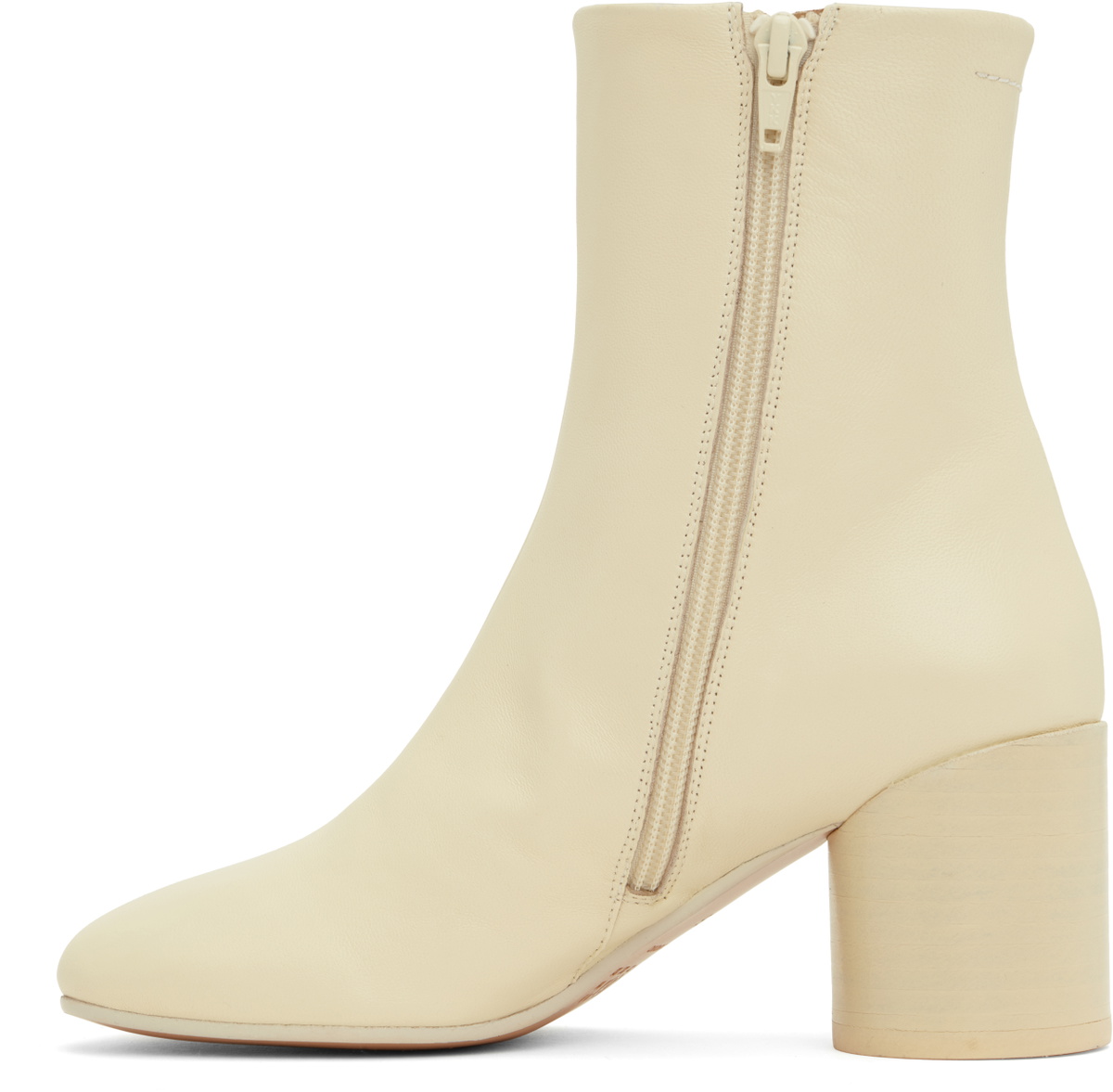 MM6 Maison Margiela Off-White Anatomic Ankle Boots