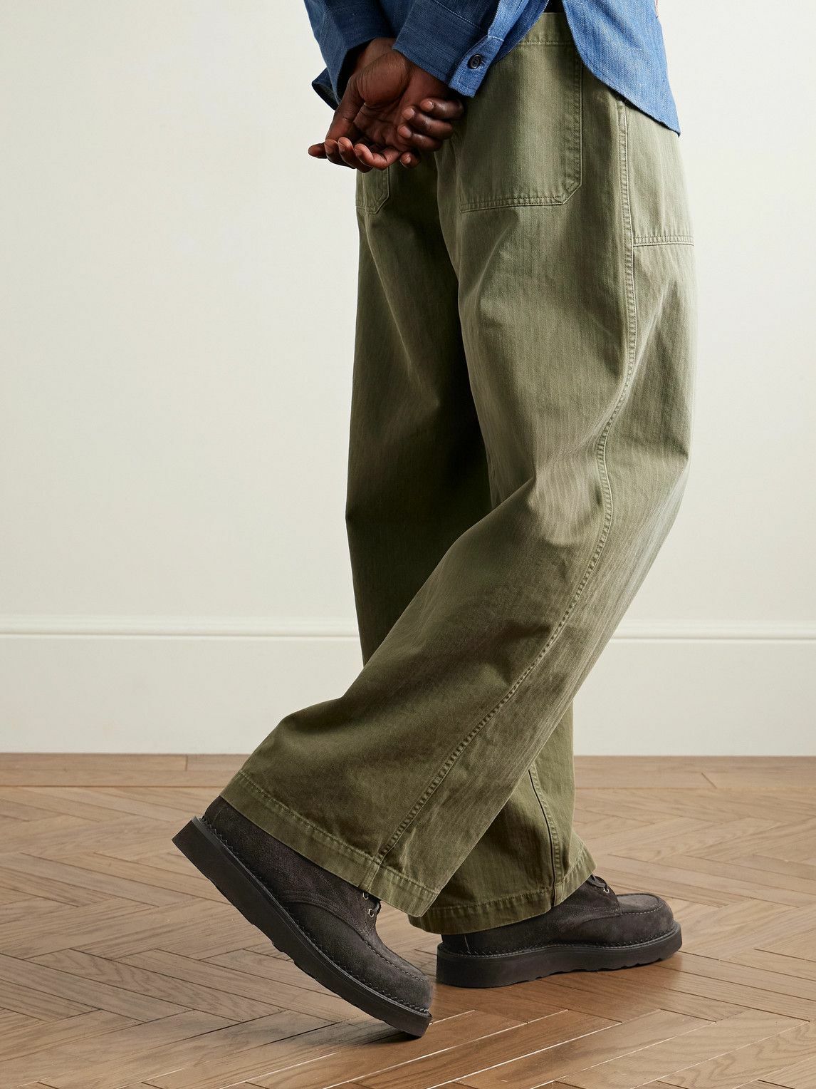 Yuketen - Leather-Trimmed Suede Boots - Brown
