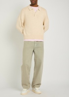 Cole Buxton Beach Textured-knit Cotton Polo Jumper White