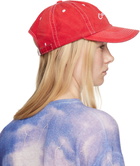 ERL Red 'California' Embroidered Cap