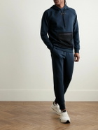 ON - Mesh-Panelled Logo-Appliquéd Recycled-Jersey Hoodie - Blue