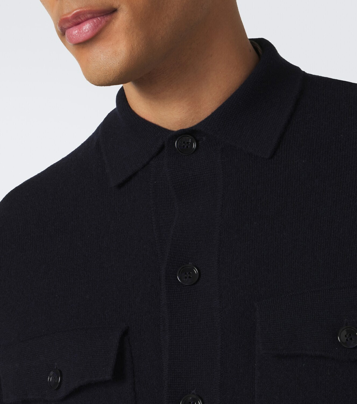 Allude Knitted wool and cashmere shirt