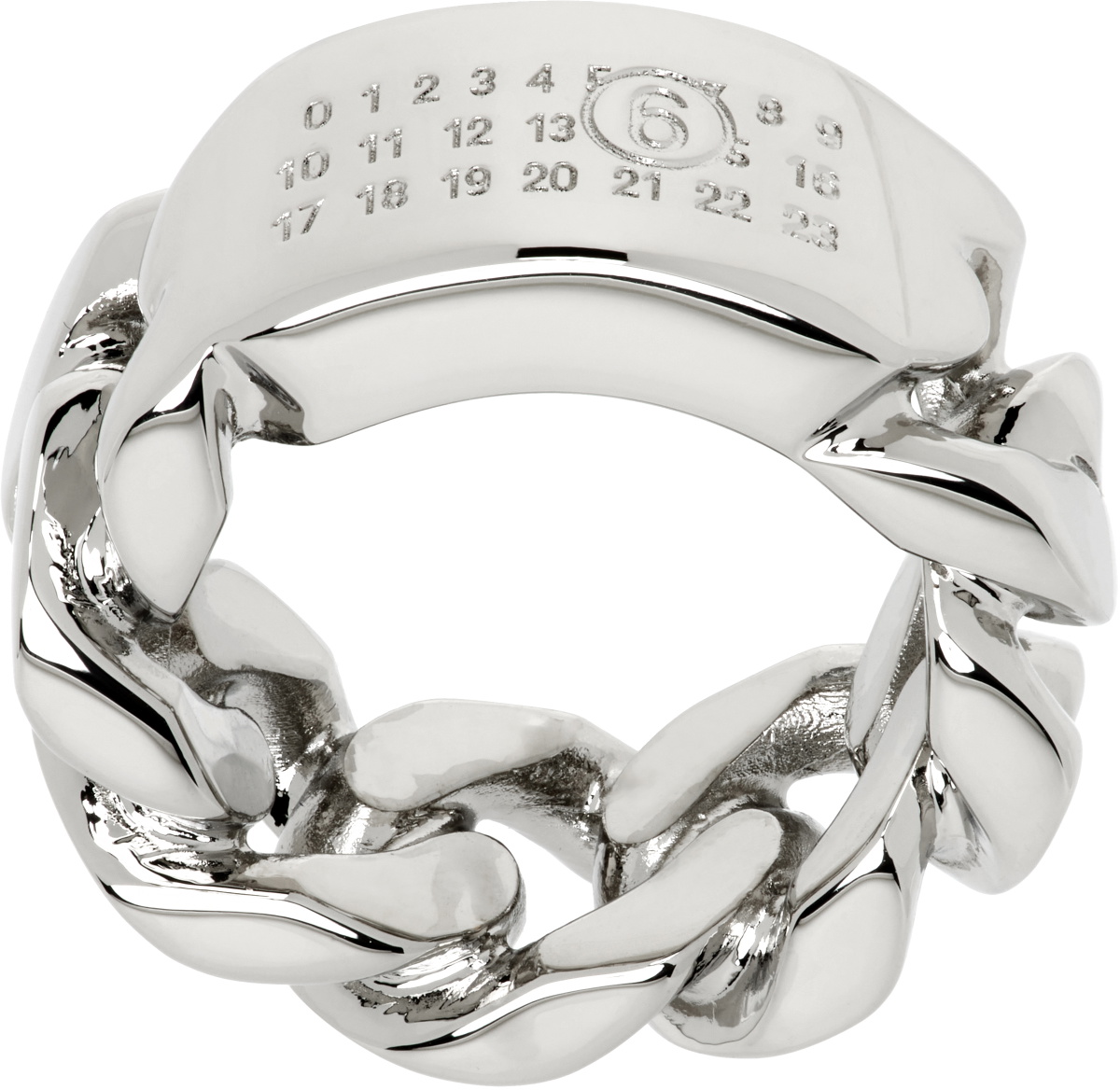 Mm6 Rings Set MM6 Maison Margiela Silver Minimal Logo Ring MM6 Maison Margiela