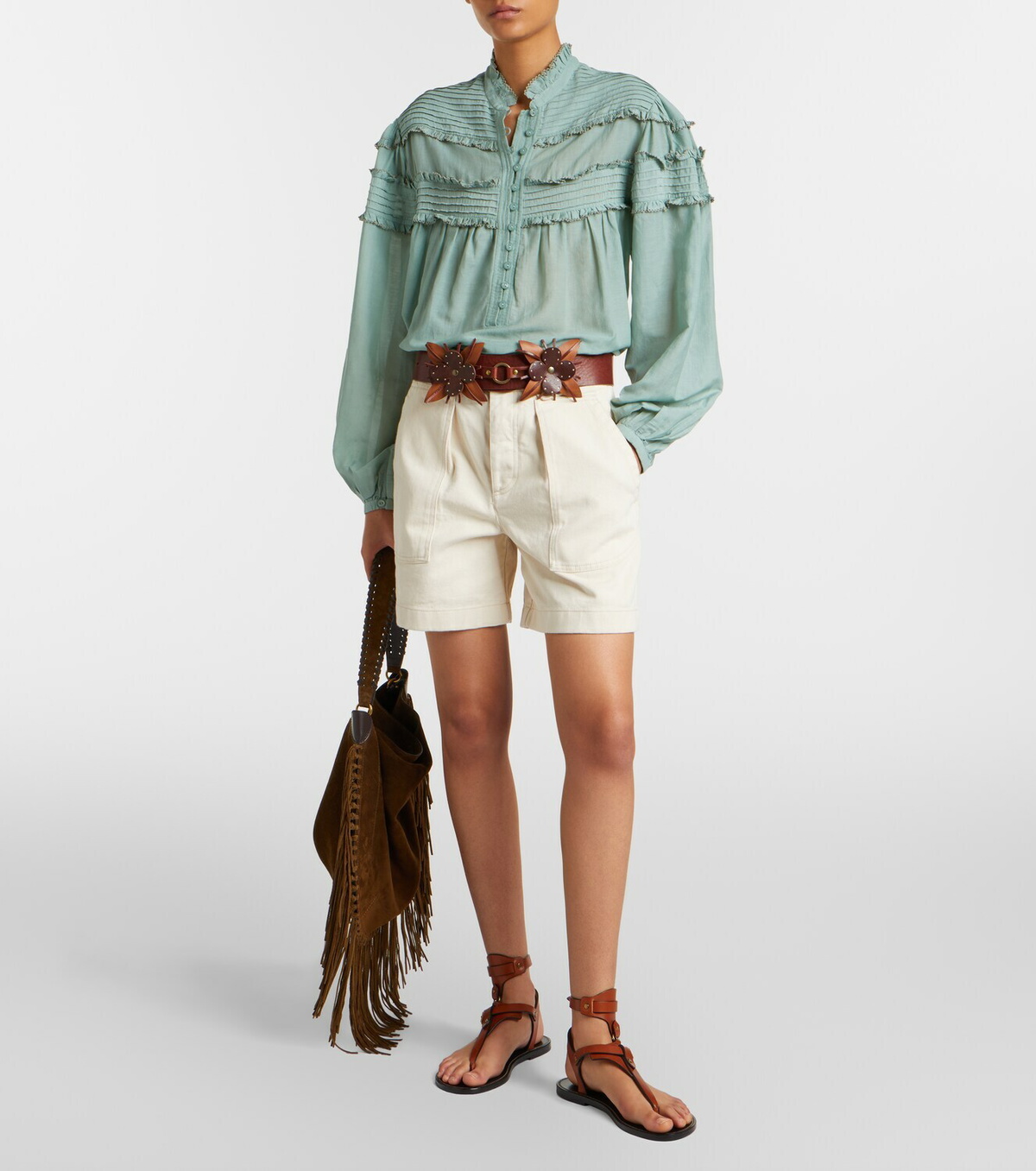 Marant Etoile Doana cotton-blend ruffled blouse