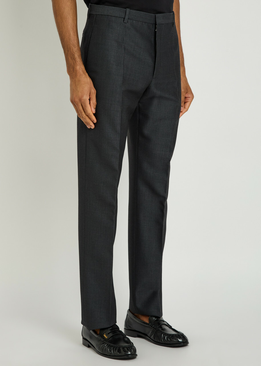 Jil Sander Tapered-leg Wool-blend Trousers Dark Grey