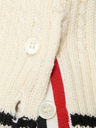 THOM BROWNE Cable Knit Cropped V Neck Cardigan