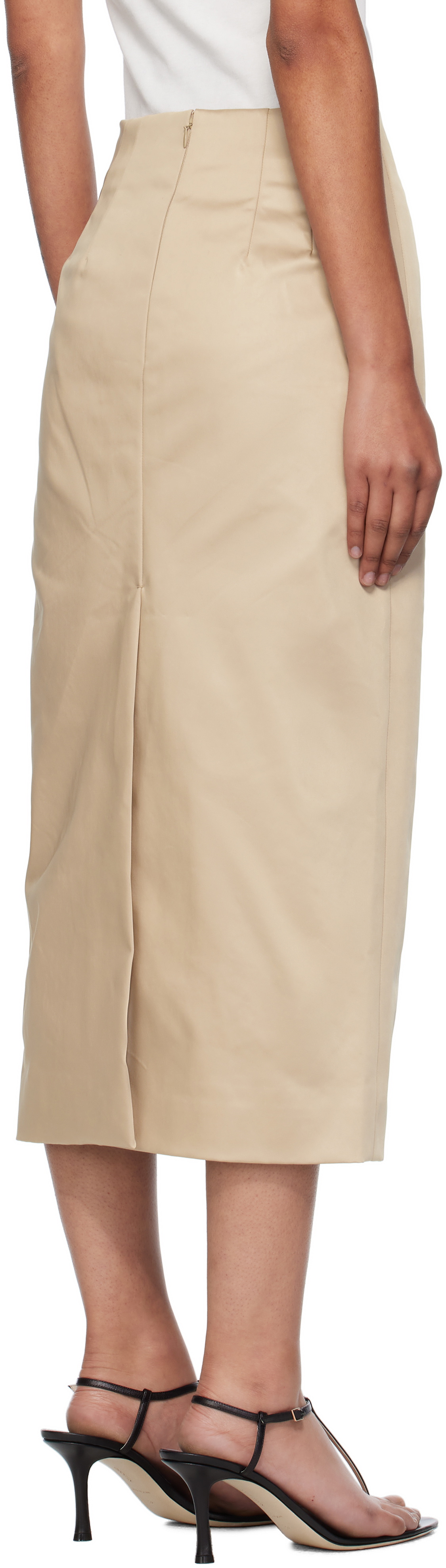 GIA STUDIOS Beige Marisol Midi Skirt