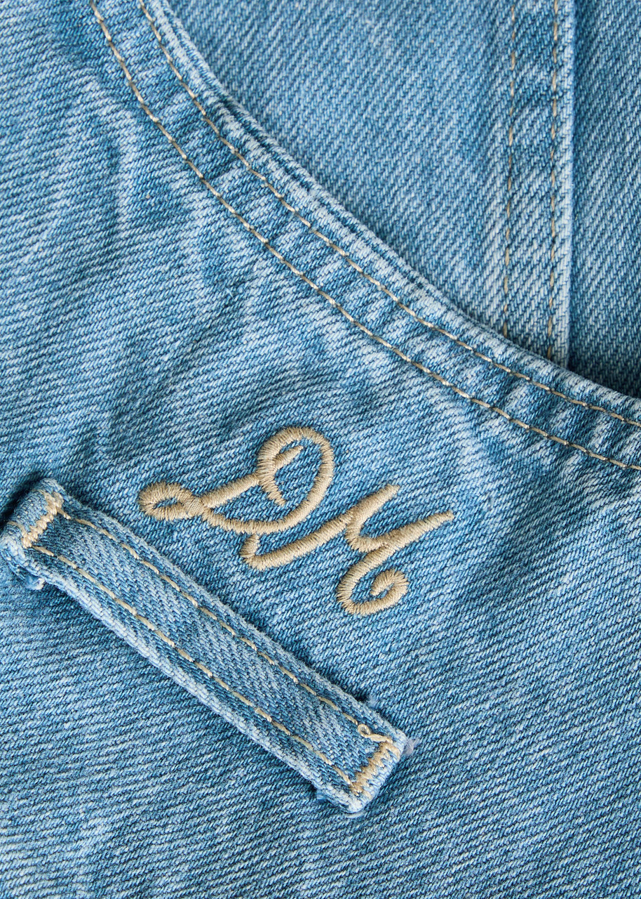 Damson Madder Helly Panelled Denim Gilet Blue