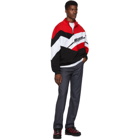 MSGM Black and Red Half-Zip Track Pullover