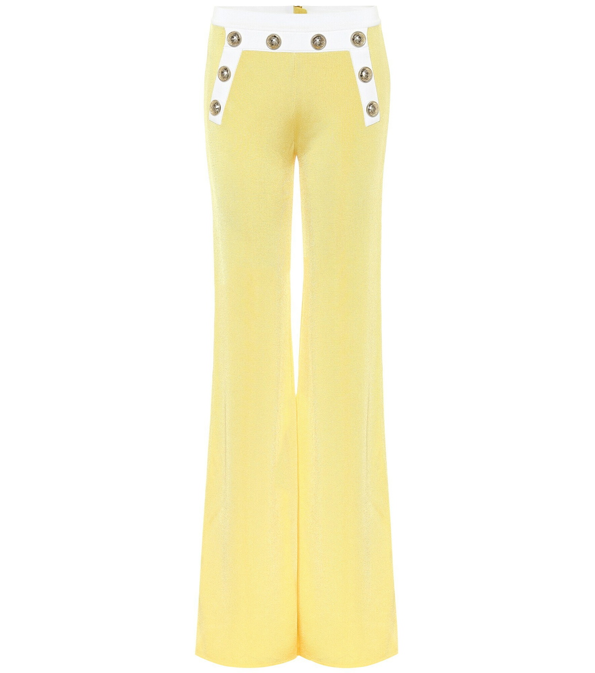 Balmain - High-rise knit flared pants Balmain