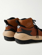 Nike - sacai Magmascape Suede-Trimmed Quilted Mesh High-Top Sneakers - Brown