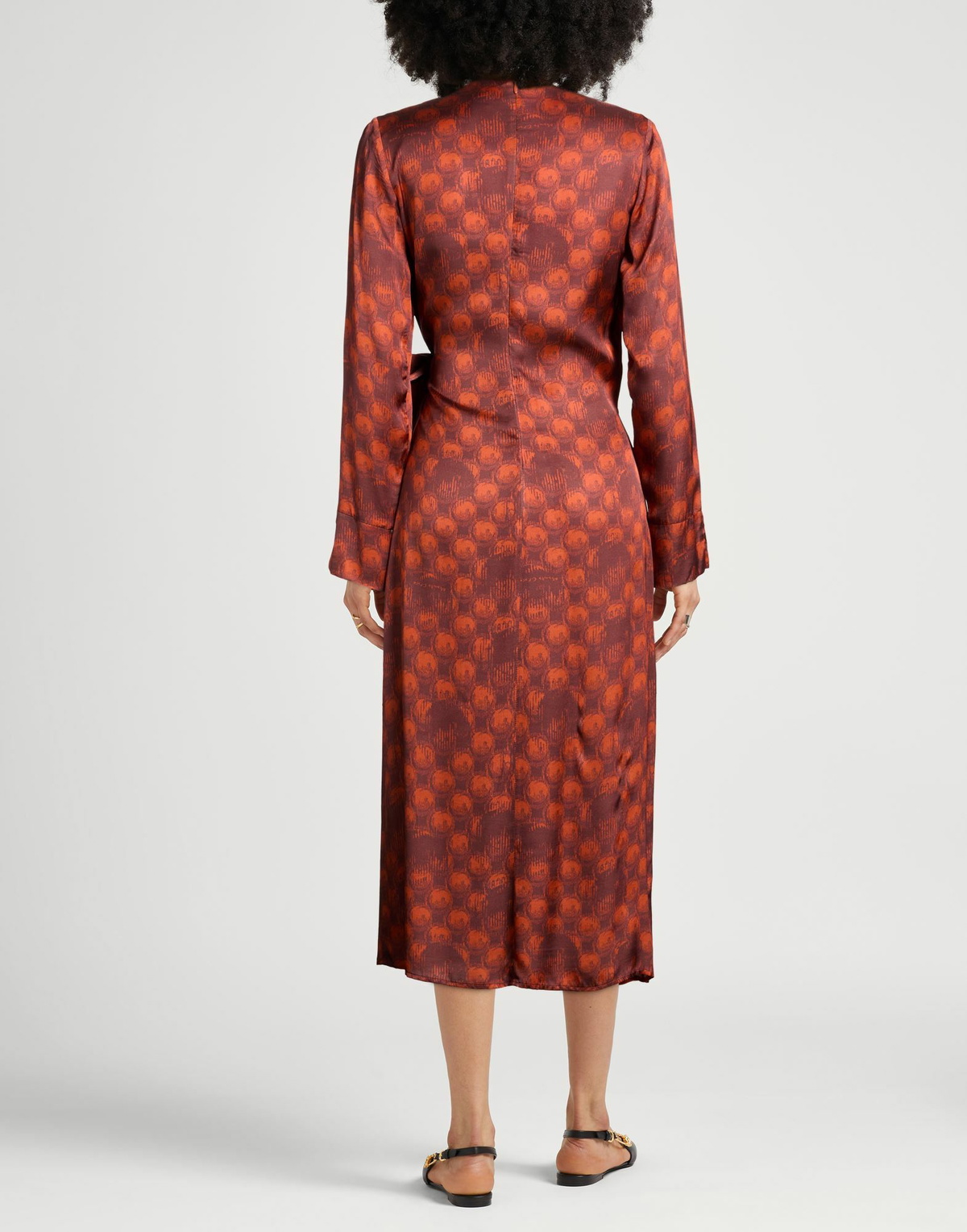 Manila Grace Womens Midi dress Rust