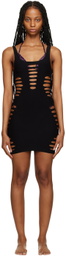 Versace Underwear Black Slashed Cover Up Dress