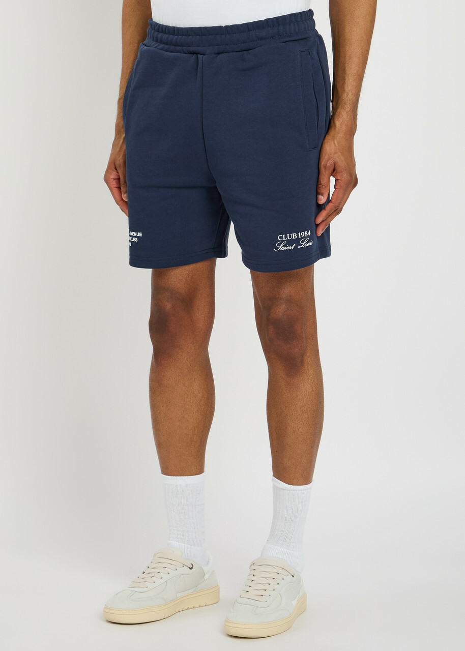 Club 1984 Melrose Printed Cotton Shorts Navy